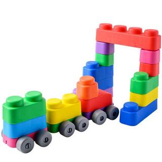 Montessori  Jouets Montessori, Jouet éducatif, Soft Blocks Plus Wheels - 25 blocs et 16 roues Jouets éducatifs 