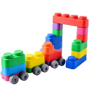Jouets Montessori, Jouet éducatif, Soft Blocks Plus Wheels - 25 blocs et 16 roues Jouets éducatifs