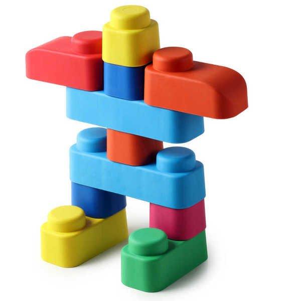 Montessori  Jouets Montessori, Jouet éducatif, Soft Blocks Plus Wheels - 25 blocs et 16 roues Jouets éducatifs 