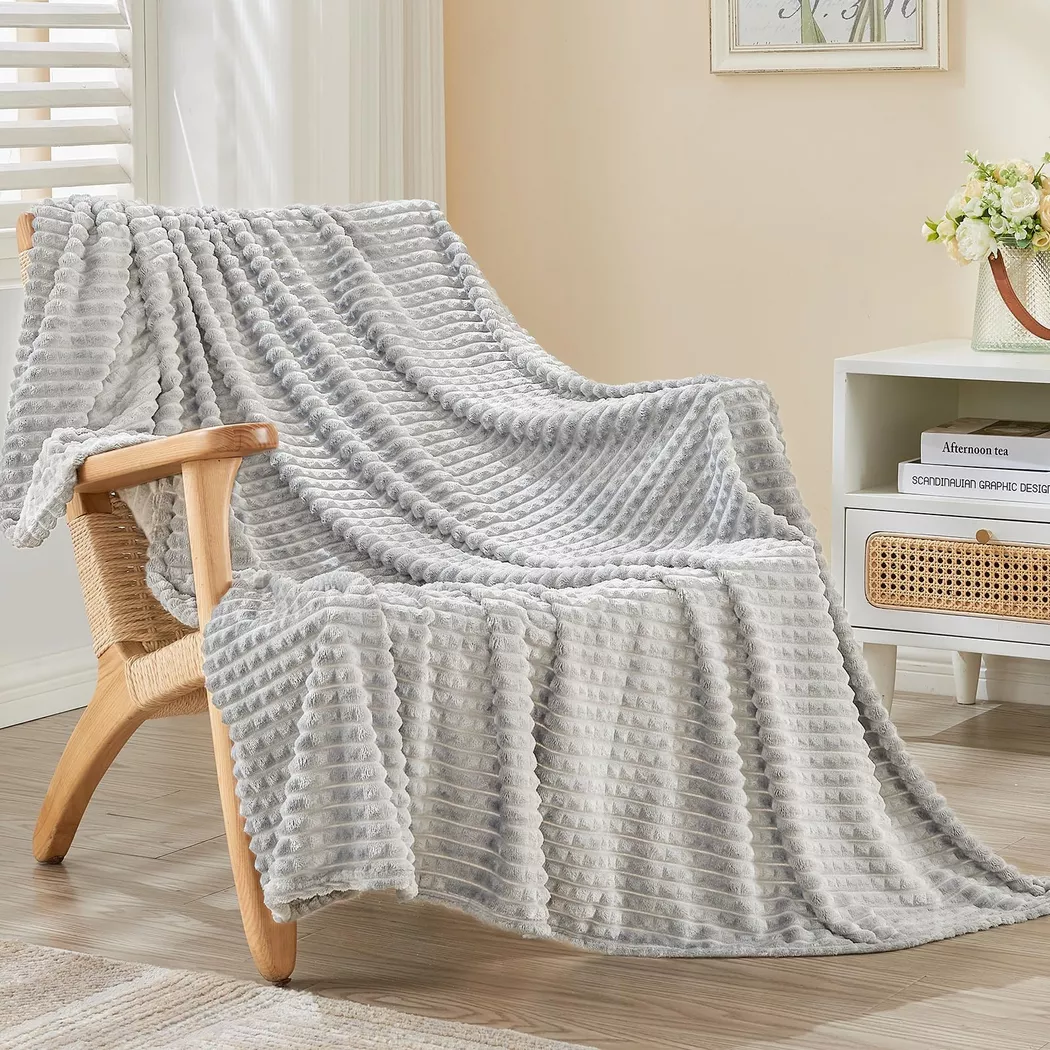 Alopini - Kuscheldecke flauschige Decke, Erlebnis-Fleecedecke, weiche und warme Wolldecke Wurfdecke, Decken für Sofa, Tagesdecke und Couch, Flauschige Fleece-Decke, Onesize, Grau