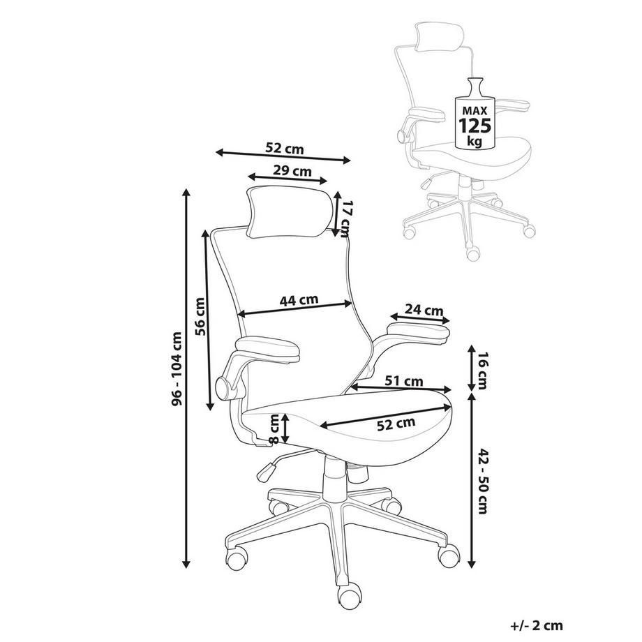Beliani Chaise de bureau en Tissu maillé  PALADIN  