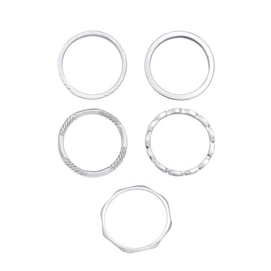 Elli  Ring Stapelringe Stacking Bandringe 5Er Set 