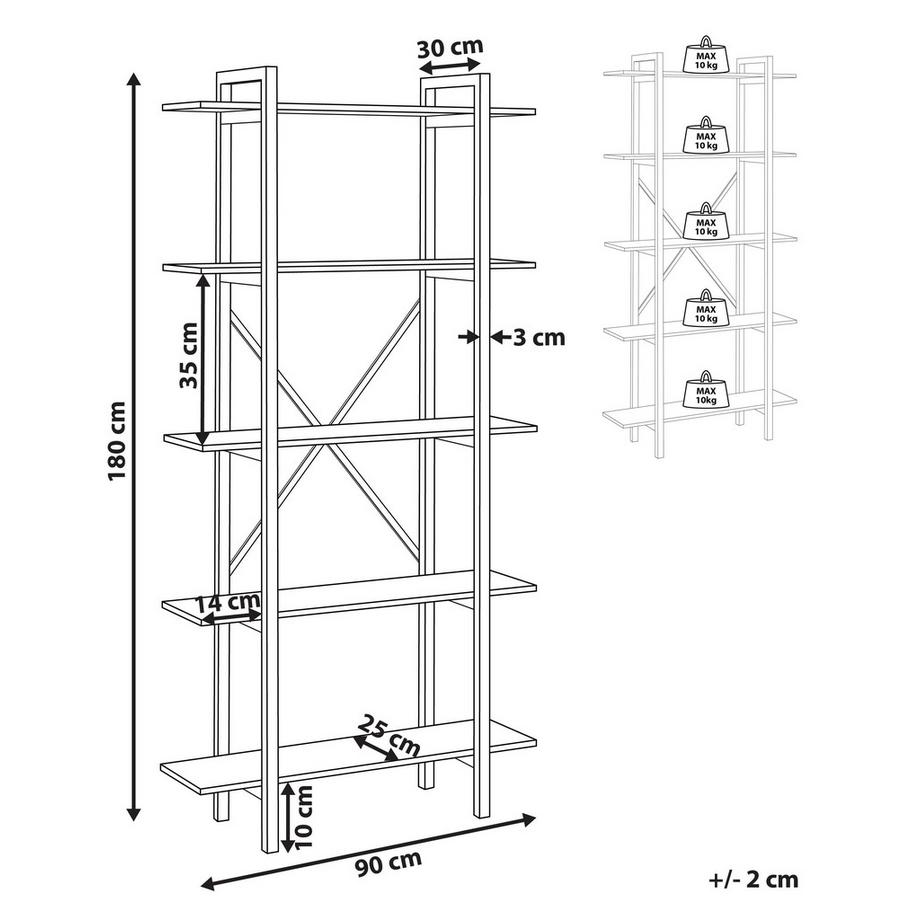 Beliani Regal mit 5 Ebenen aus MDF-Platte  DARBY  