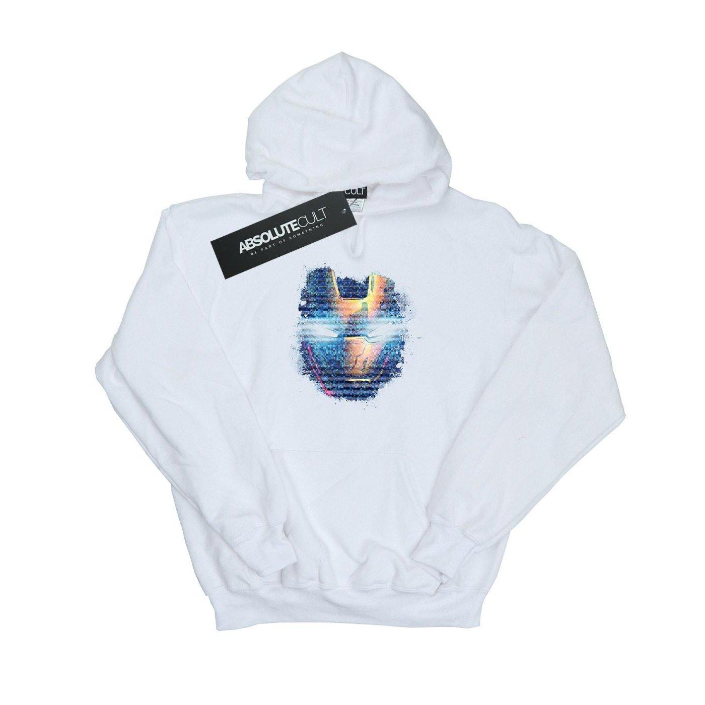 Image of Avengers Iron Man Distressed Head Kapuzenpullover Damen Weiss S