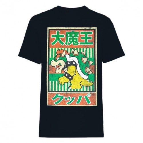Image of Vintage Bowser Japanisches Poster T-shirt Herren Schwarz S