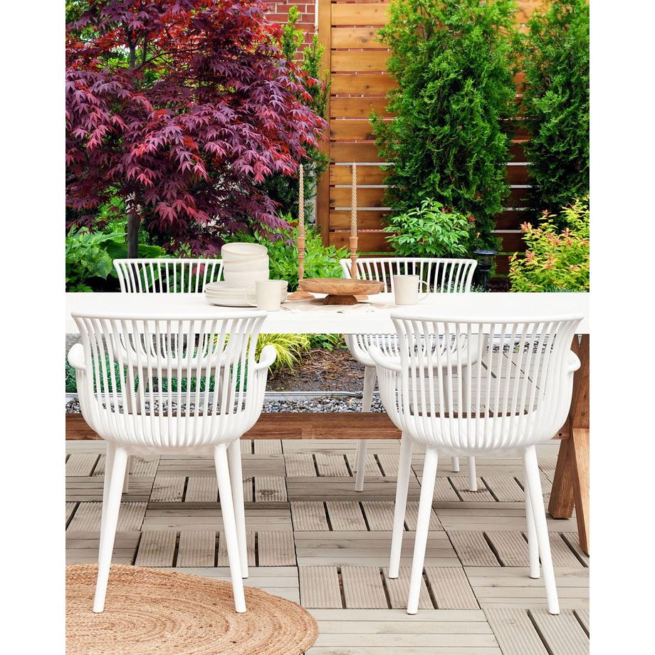 Beliani Lot de 4 chaises de jardin en Polypropylène Rétro PESARO  
