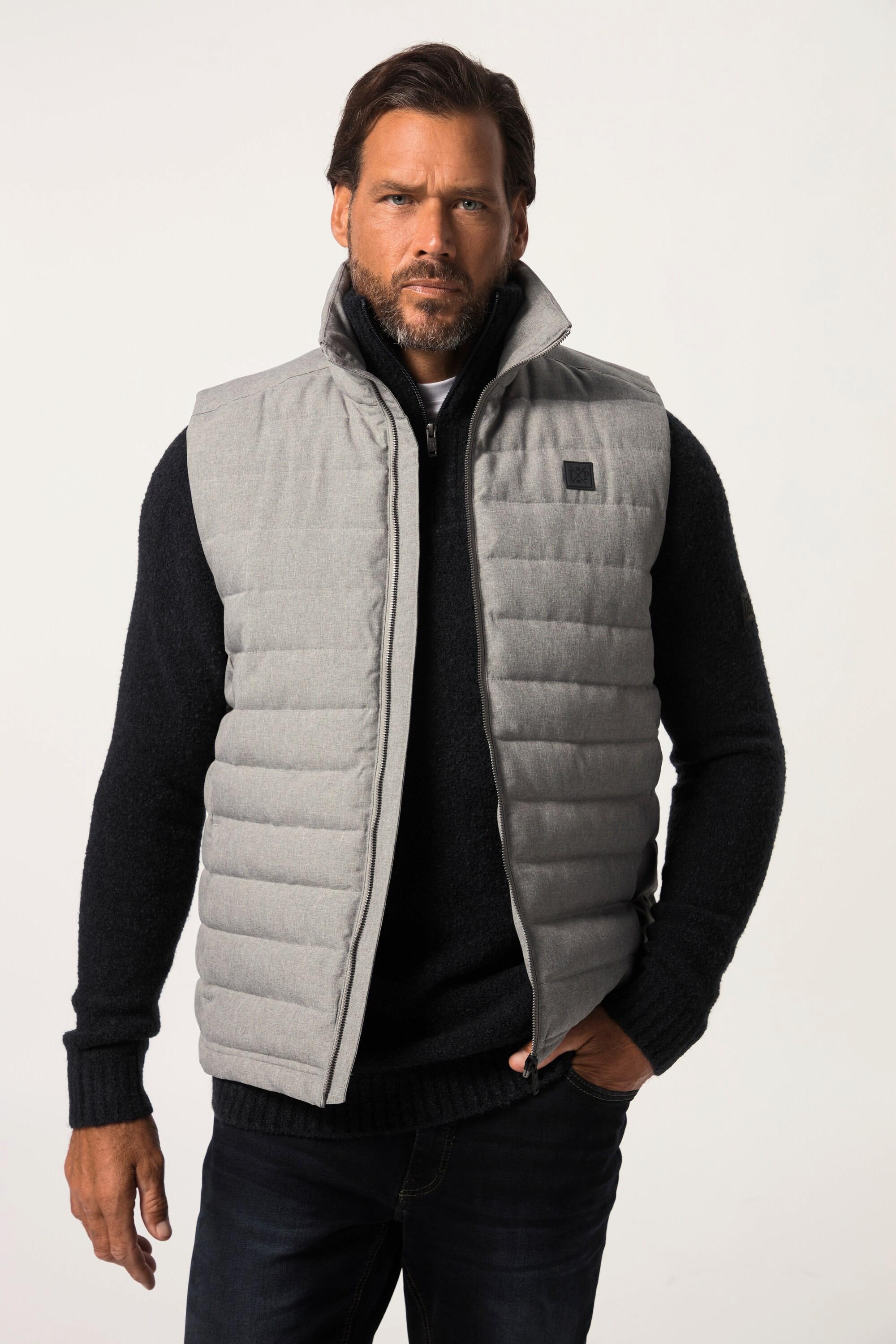 JP1880  Gilet trapuntato per l'outdoor con colletto alto e zip 