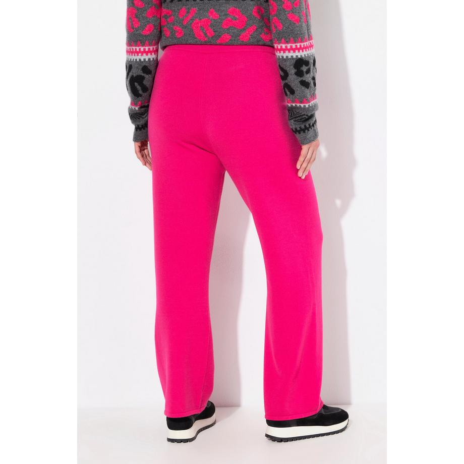 Ulla Popken Pantalon Tricot Jambe Large Taille Élastique  