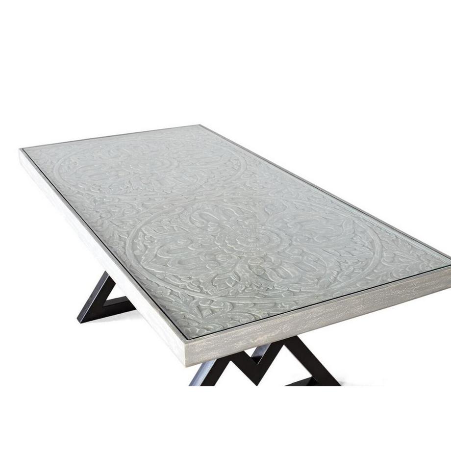 mutoni Table de salle à manger Leena bois de manguier 200x100  