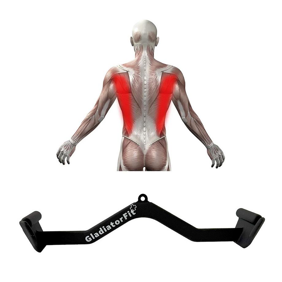 GladiatorFit  Ergonomischer langer Stahlgriff für das Ziehen an einer Seilscheibe GladiatorFit 