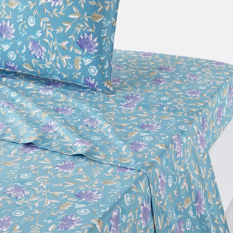 Drap plat en coton lavé