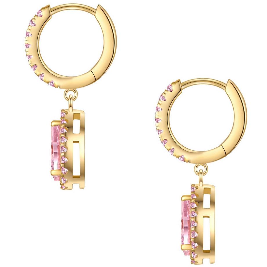 Glanzstücke München  Creolen Sterling Silber gelbgold Zirkonia pink 