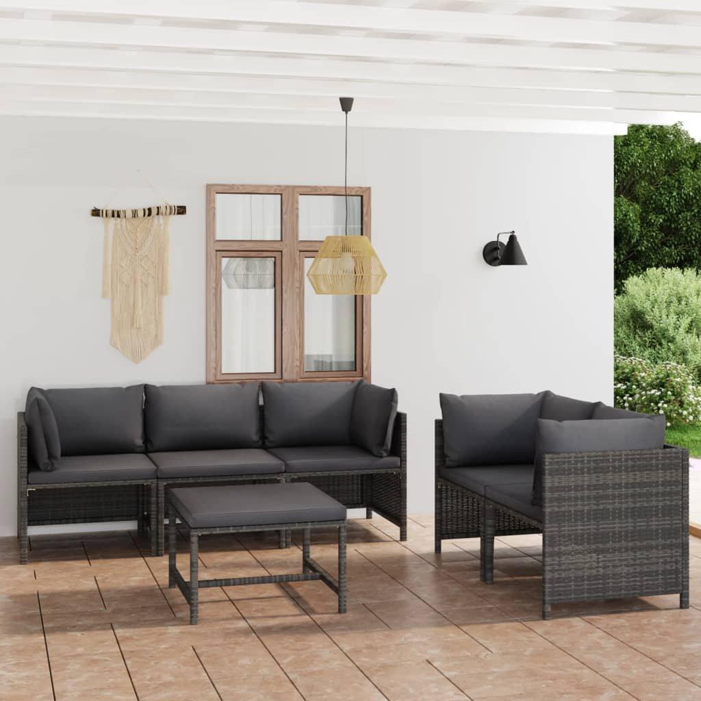 VidaXL set divani da giardino Polirattan  