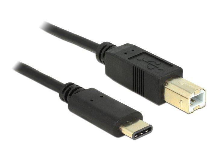 Image of 2m, USB2.0-C/USB2.0-B USB Kabel USB B USB C Schwarz