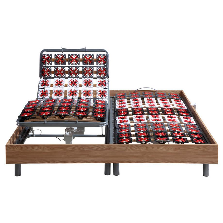 Vente-unique Letto relax elettrico sole sosp. materasso accoglienza Lattice  2x80x200cm  Naturale chiaro - ETHER di DREAMEA  