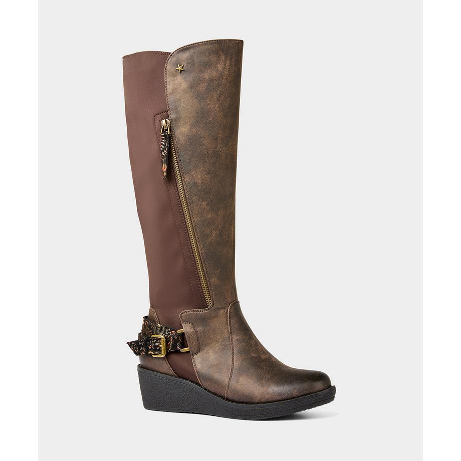 Joe Browns  Keilabsatz-Stiefeletten in herbstlichem Braun 