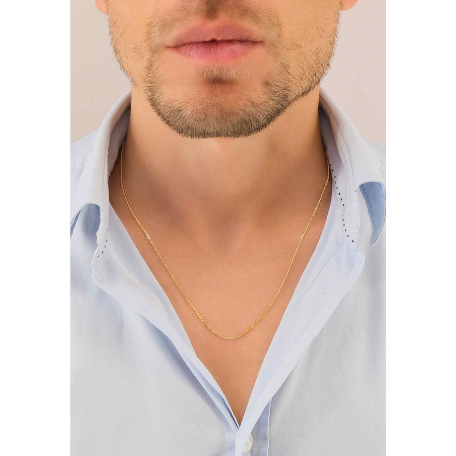 MUAU Schmuck  Collier gourmette or jaune 750, 1.4mm, 45cm 
