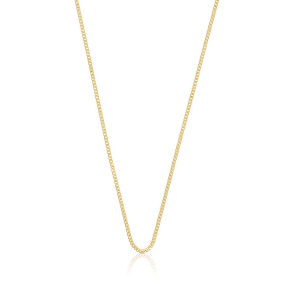 Collier gourmette or jaune 750, 1.4mm, 45cm