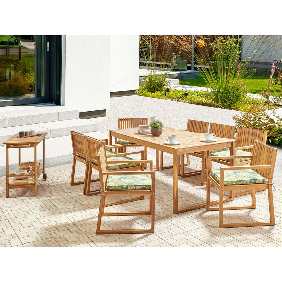 Beliani Garten-Essgruppe für 8 Personen aus FSC® zertifiziertes Akazienholz Klassisch SASSARI II  