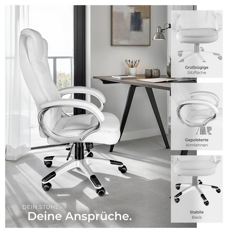 Tectake Fauteuil de bureau ZULU rotatif à 360° et réglable en hauteur  