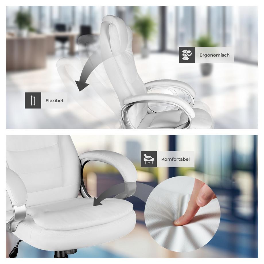 Tectake Fauteuil de bureau ZULU rotatif à 360° et réglable en hauteur  