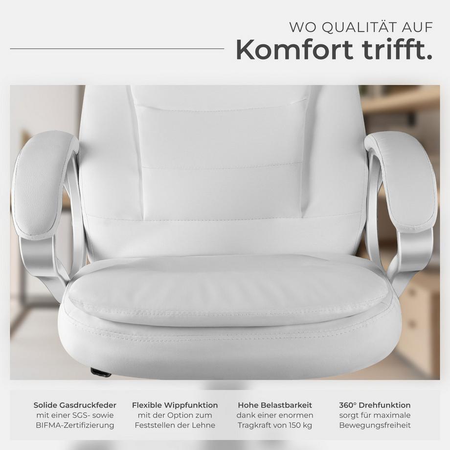 Tectake Fauteuil de bureau ZULU rotatif à 360° et réglable en hauteur  