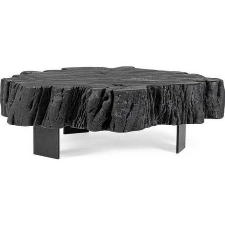 mutoni Table d'appoint Keval Noir 90x90  