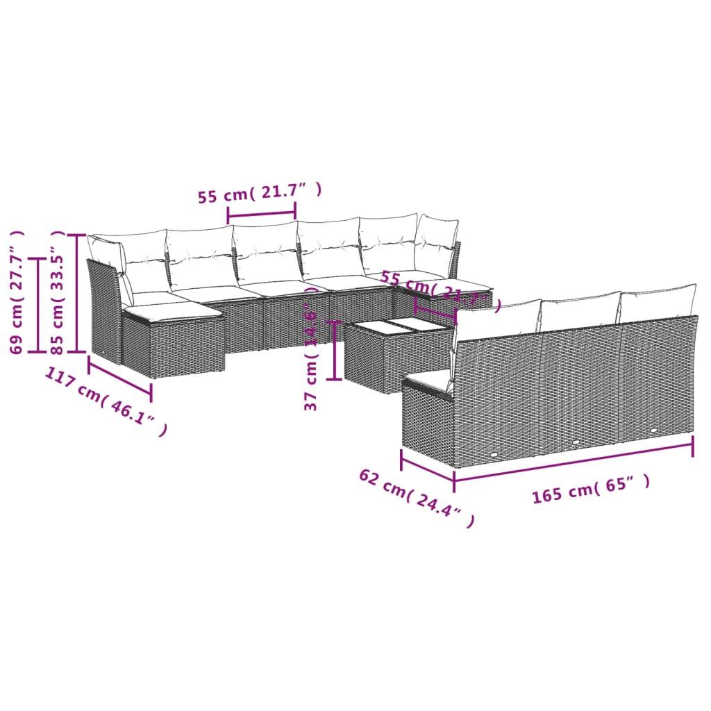 VidaXL Ensemble de canapés de jardin rotin synthétique  