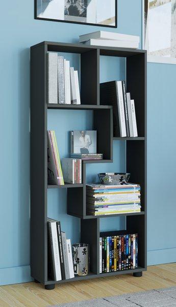 VCM Holzregal stehend | platzsparendes Regal | Maße:  H. 119 x B. 60 x T. 20 cm | Elegantes Regal stehend | Aufbewahrungsregal | Bücherregal | Raumteiler  