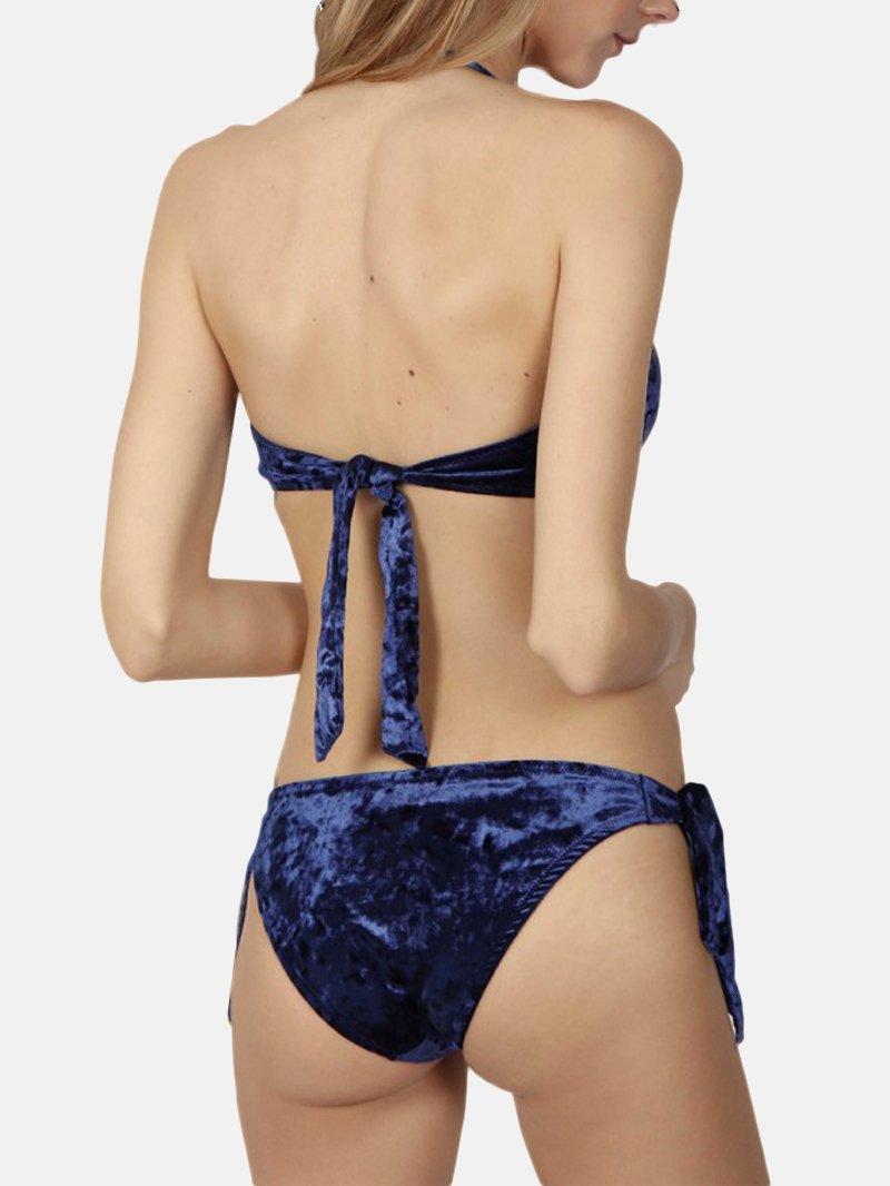 Admas Ensemble 2 pièces Bandeau Push-Up Bikini Velours  
