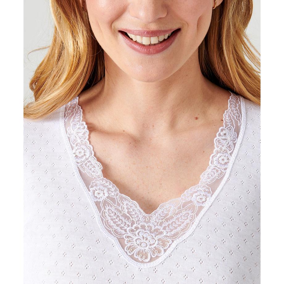 Damart Tee-shirt Manches Courtes Maille Ajourée Thermolactyl  