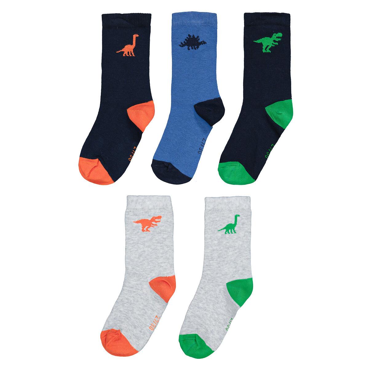 Image of 5er-pack Socken Mit Dinos Unisex Blau 23-26