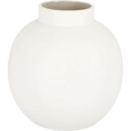 mutoni Vase Lacquer weiss taupe rund 22  