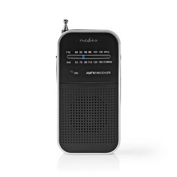 Radio FM | Conception portable | AM / FM | Fonctionnement de la batterie | Analogique | 1,5 W | Écran blanc noir | Bluetooth® | Prise casque | Aluminium / noir