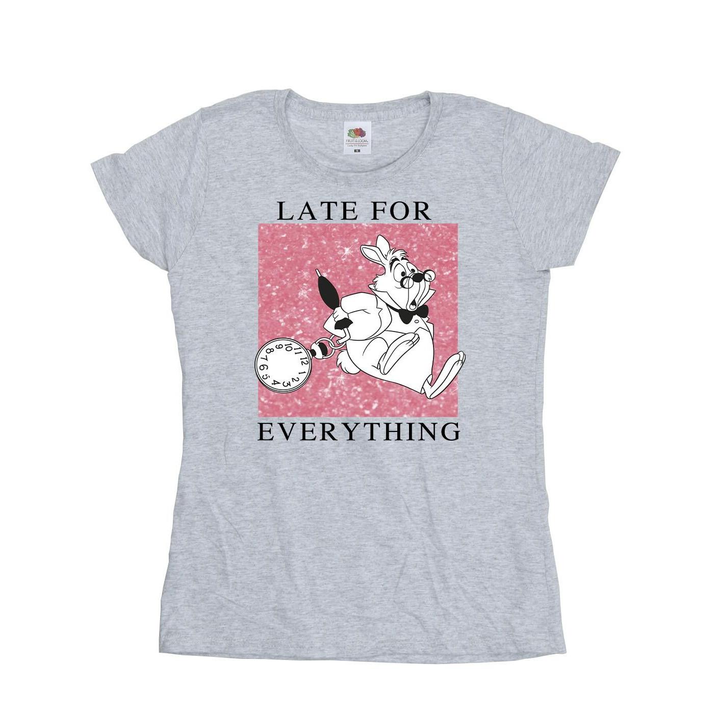 Image of Alice In Wonderland White Rabbit Tshirt Damen Grau XL