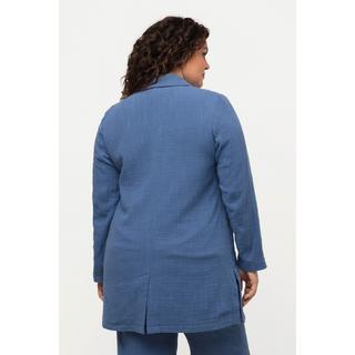 Ulla Popken  Blazer dal taglio lungo e oversize in cotone biologico con revers 