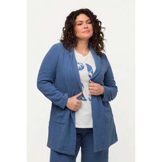 Ulla Popken  Blazer dal taglio lungo e oversize in cotone biologico con revers 