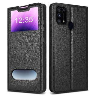 Cadorabo  Housse compatible avec Samsung Galaxy M31 - Coque de protection avec fermeture magnétique, fonction de support et 2 fenêtres de visualisation 