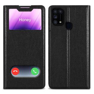 Cadorabo  Housse compatible avec Samsung Galaxy M31 - Coque de protection avec fermeture magnétique, fonction de support et 2 fenêtres de visualisation 