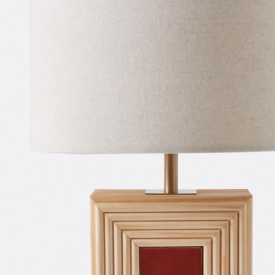 La Redoute Intérieurs Lampe à poser en rotin et céramique  