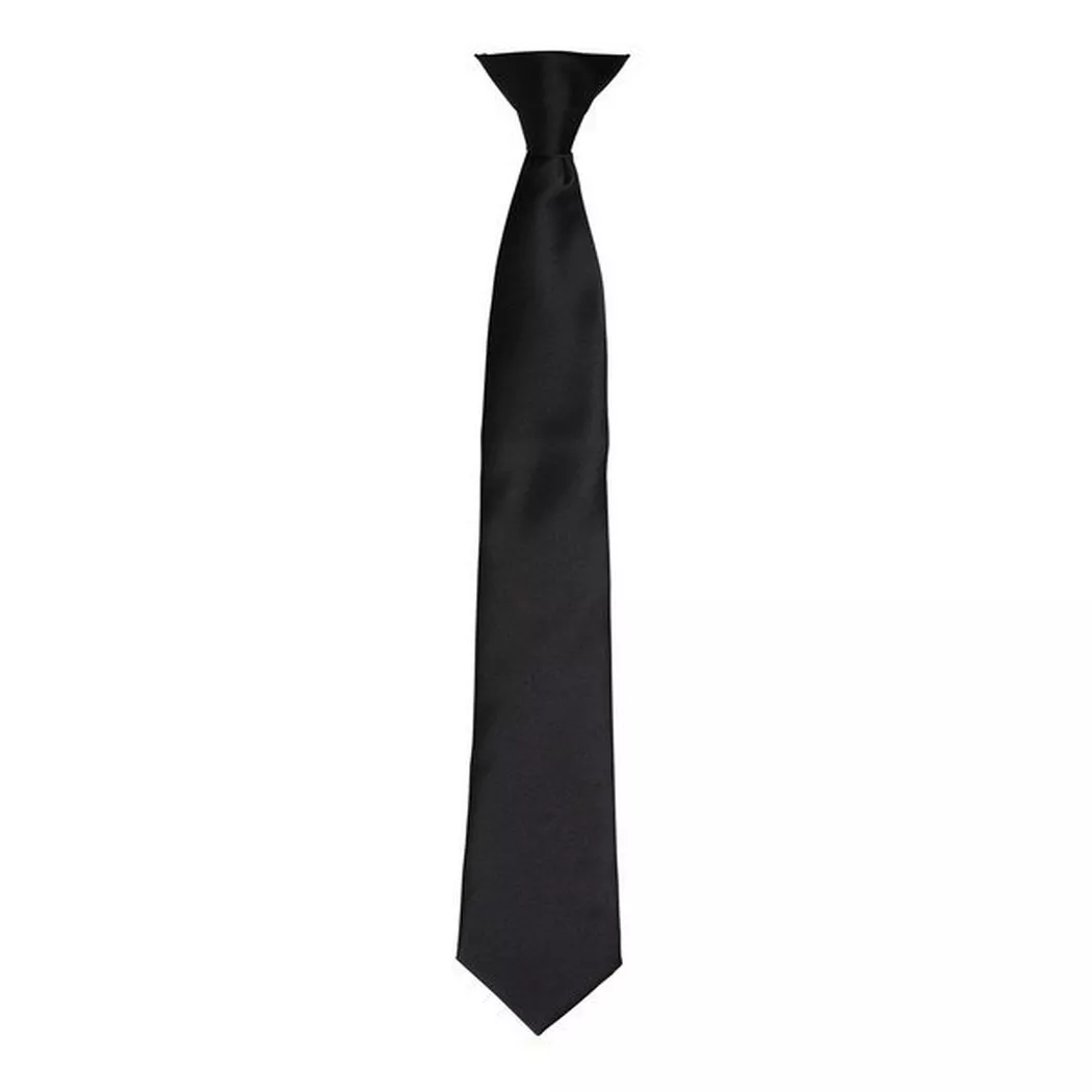 PREMIER - Satin Krawatte zum Anklipsen, für Herren, Schwarz, One Size