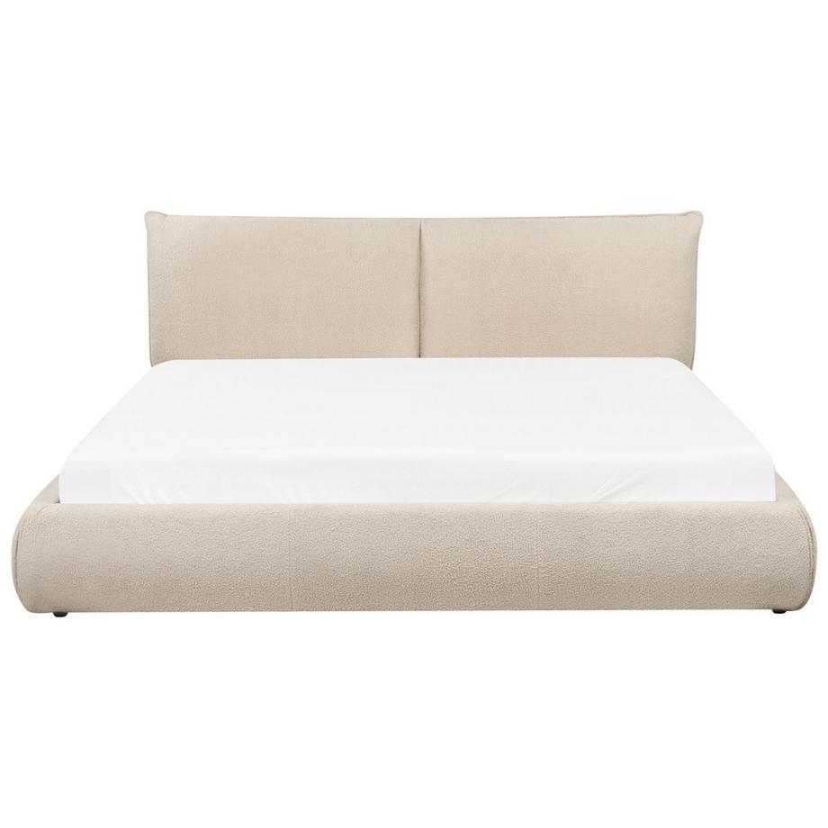 Beliani Lit avec sommier en Bouclé Moderne VINAY  