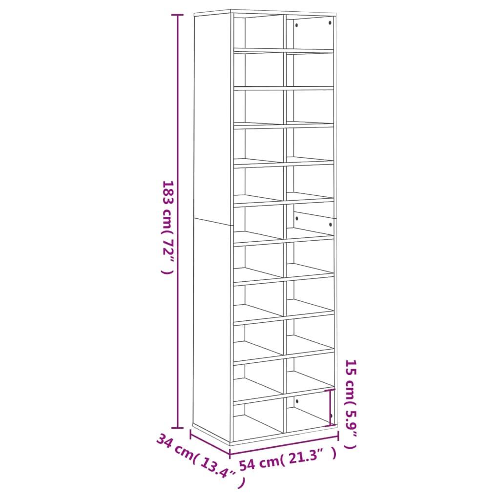 VidaXL Armoire à chaussures bois d'ingénierie  