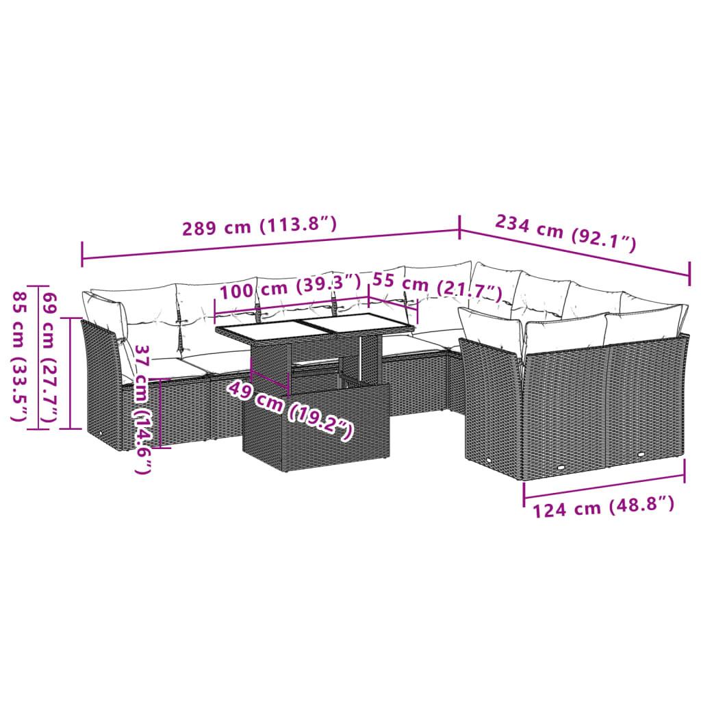 VidaXL Ensemble de canapés de jardin rotin synthétique  