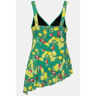 Ulla Popken  Robe de bain citrons à bonnets souples et ourlet asymétrique 