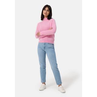 CASH-MERE.CH  Brushed Kaschmir Pullover mit kurzem Stehkragen 