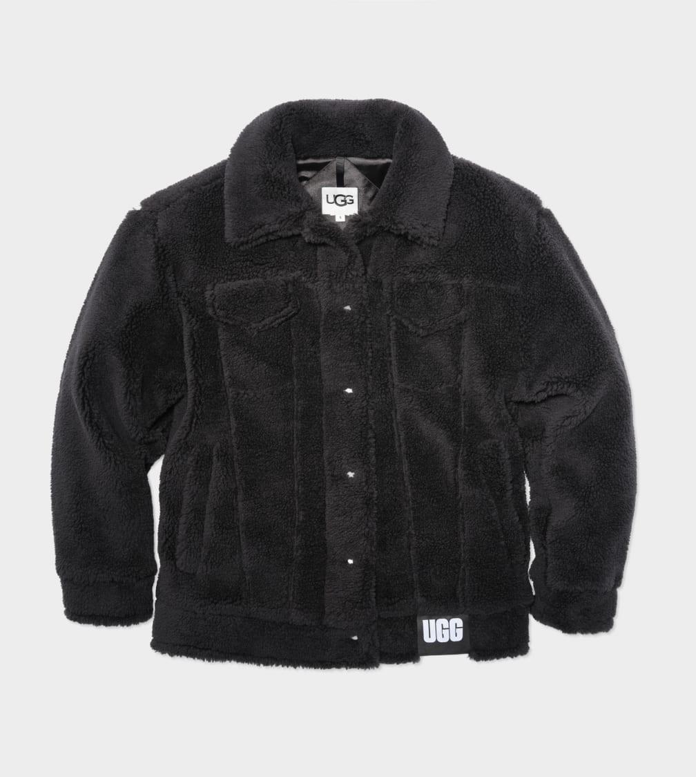 Image of W Frankie Sherpa Trucker Jacket-l Unisex Schwarz L