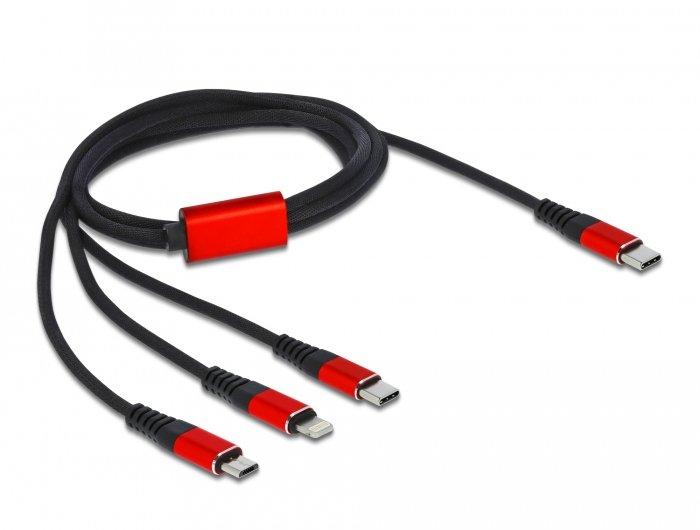 Image of USB Ladekabel 3 in 1 USB Type-C zu Lightning / Micro USB / USB Type-C 1 m