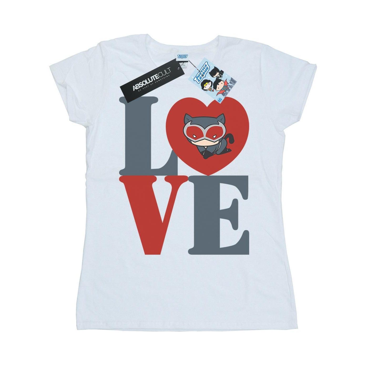 Image of Chibi Catwoman Love Tshirt Damen Weiss L