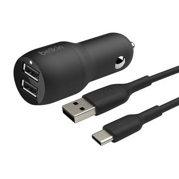 Autoladegerät 2x USB + USB-C Kabel
